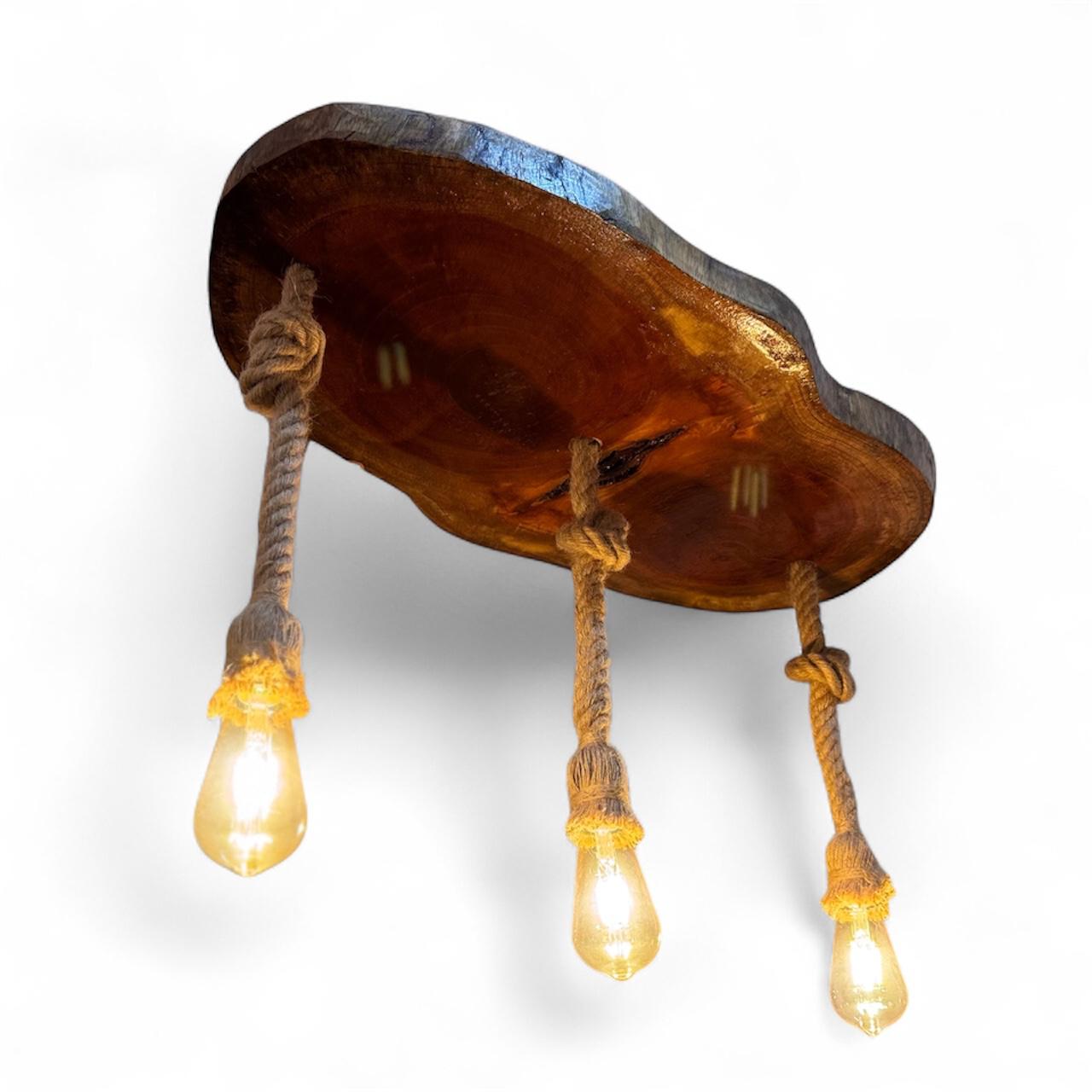 Lampara de madera rústica