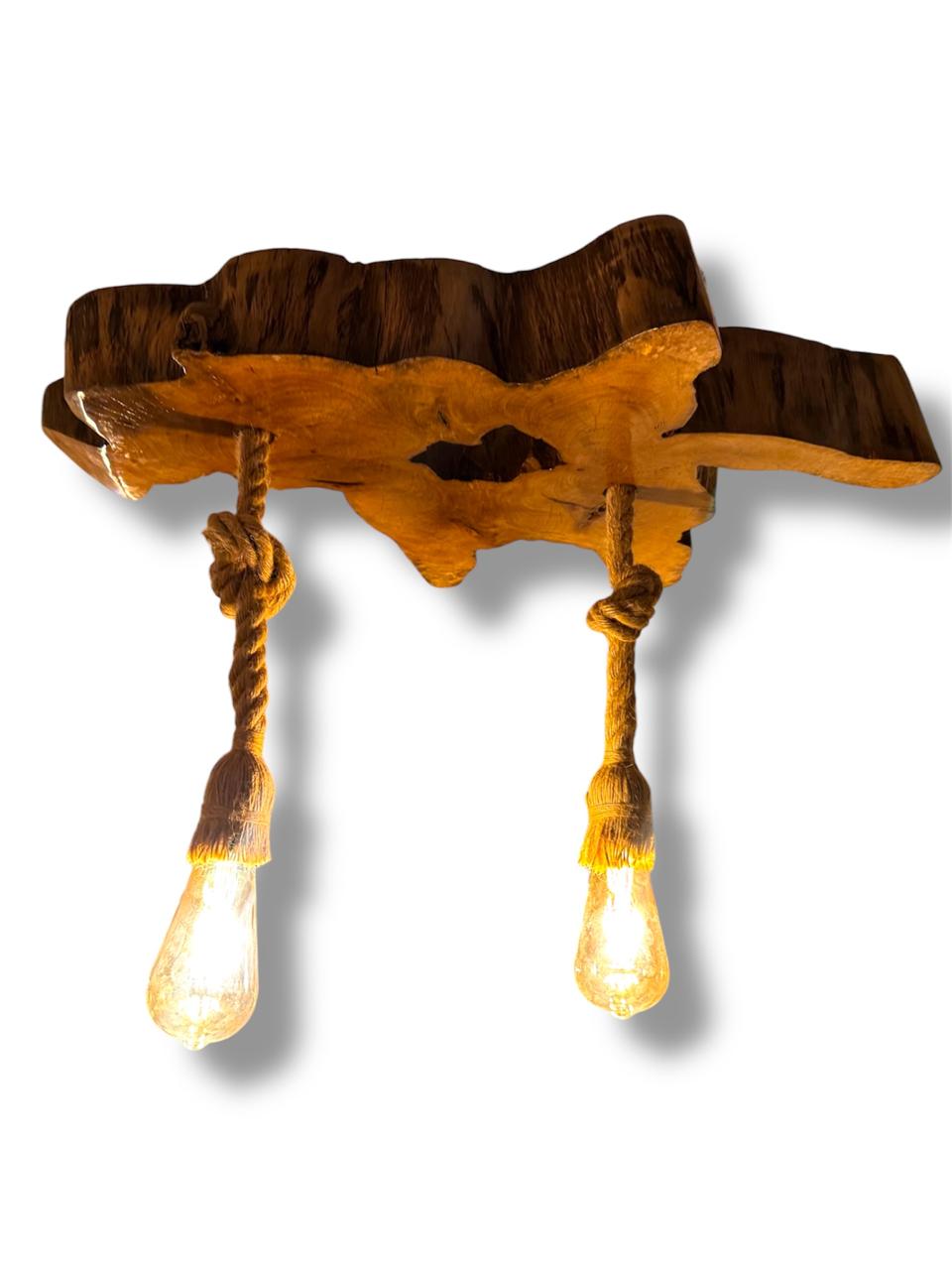 Lampara rústica de madera 1