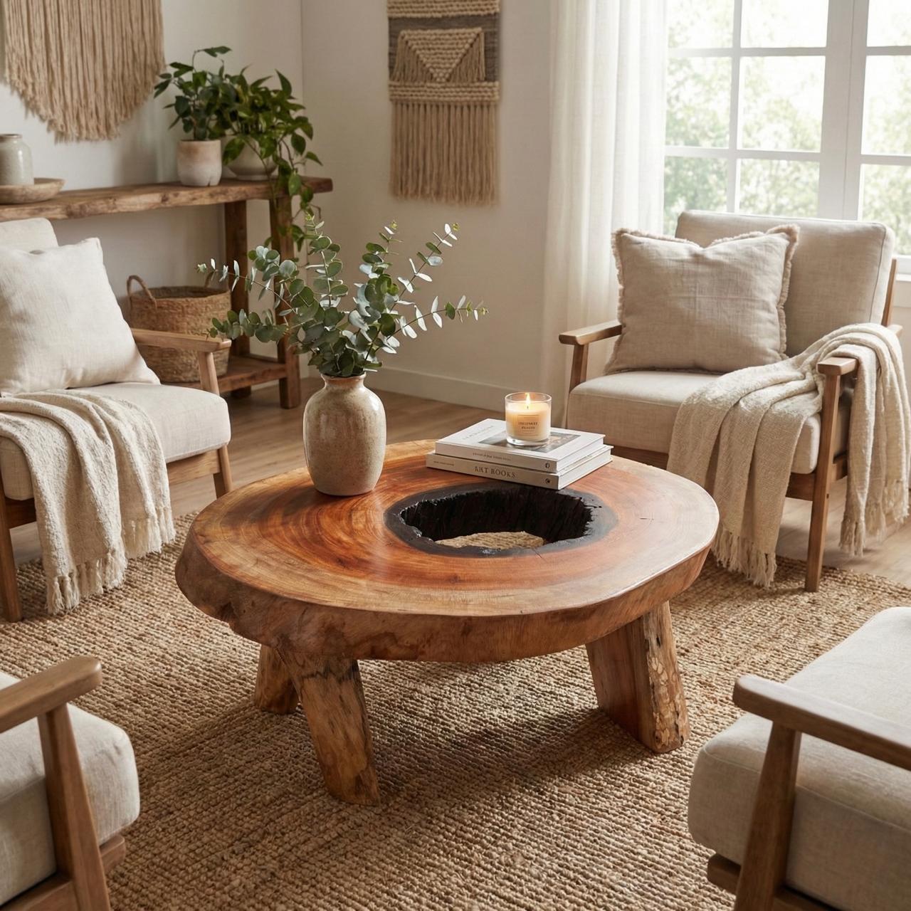 MESA RAÍZ EN CEDRO MACIZO